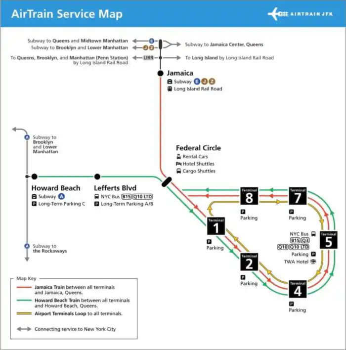 mapa jfk airtrain