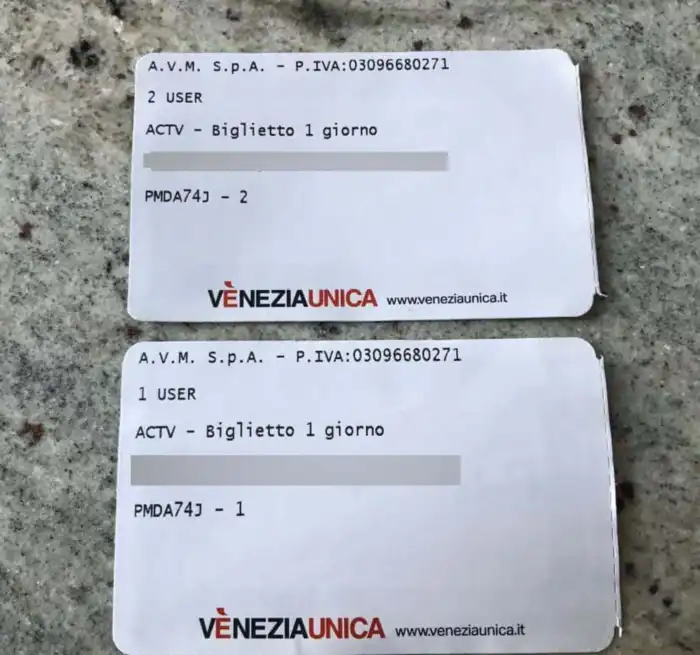 tarjeta de transporte a las islas de venecia