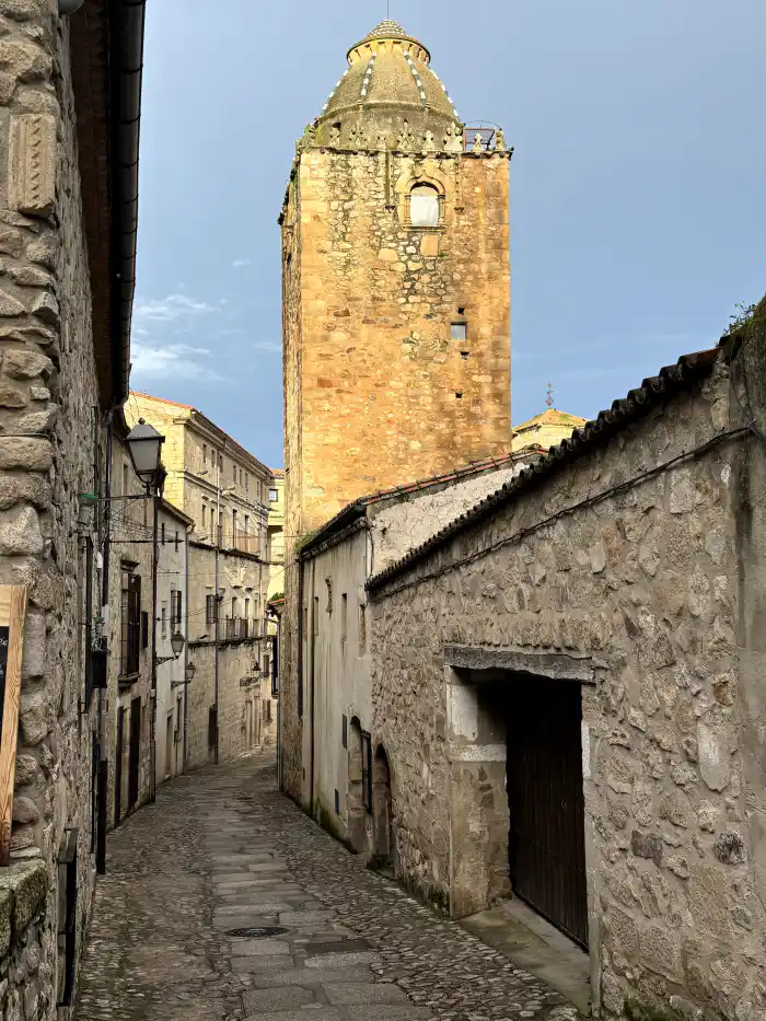 vista de la torre del alfiler en trujillo caceres